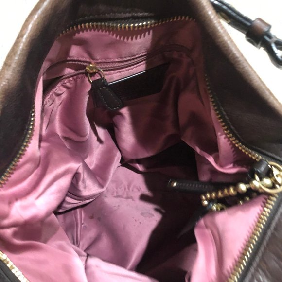 Coach Large Brown Pebble Leather Brooke Convertible Hobo/Shoulder Bag - Picture 2 of 7